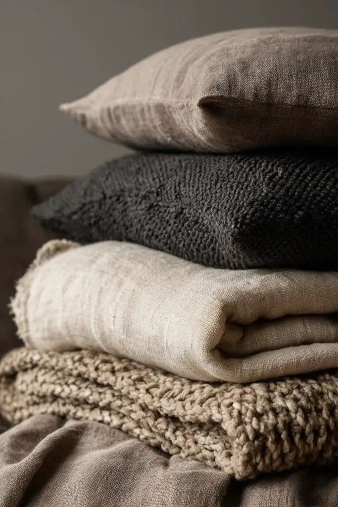 Soft layered textiles styled for a comfortable interior