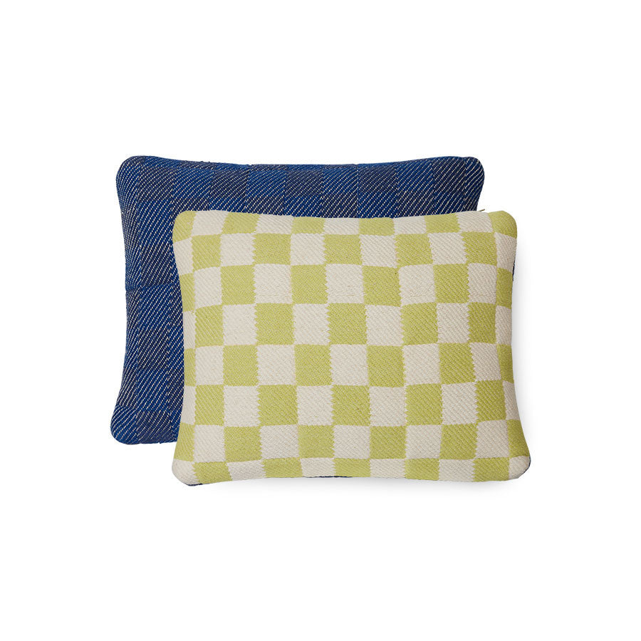 Checkered woven pillow Berries